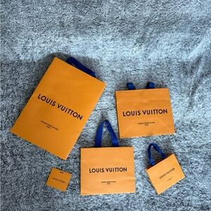 Louis Vuitton Gift Bag Bundle, Shopping Bag, 4 Bags & 1 Blank Card w/ Holder